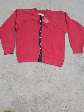Free People Coral Pink Button-Front Sweater